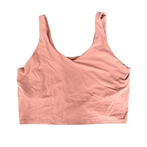 Avia Womens XXL Chalky Brick V-Neck Long Line Sports Bra Crop Top Athleisure